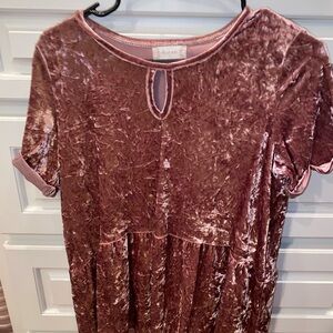 Altar'd State Pink Velvet Blouse